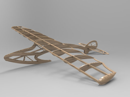 Glider Model简易滑翔机结构3D图纸 STP格式缩略图